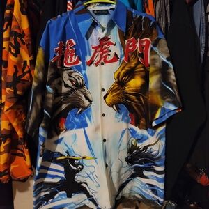 Vintage y2k Anime Button Shirt
